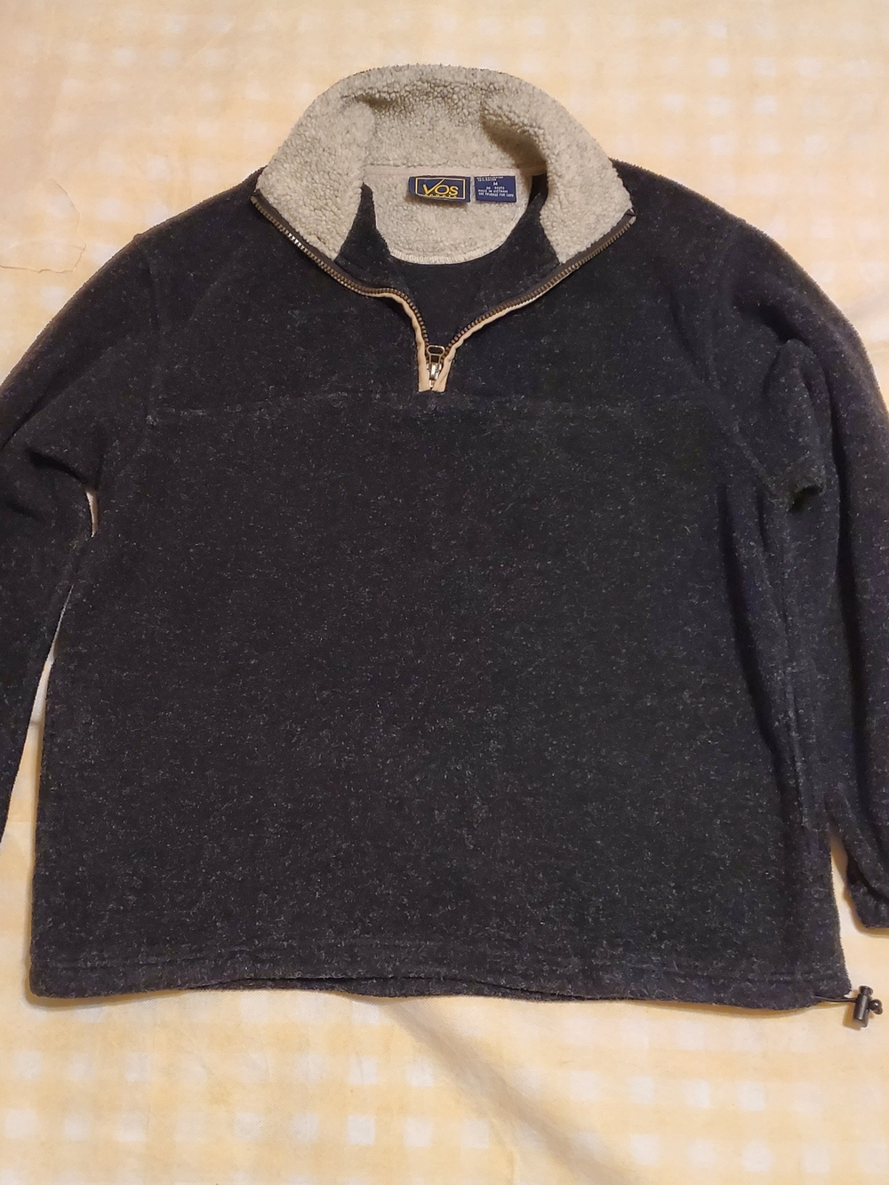 Men’s Charcoal Zip-Front Sherpa Collar Sweater